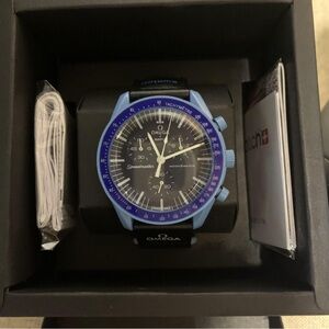 Omega Blue and Black Men's Watch Mission to Neptune Swatch